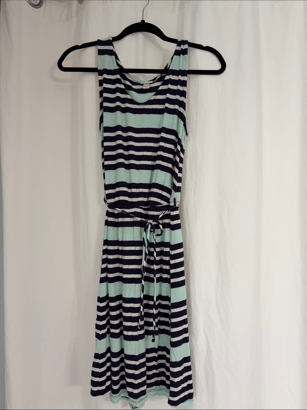 Merona Mint and Navy Striped Sleeveless Midi Dress